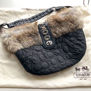Coach Bag with Fur Trim